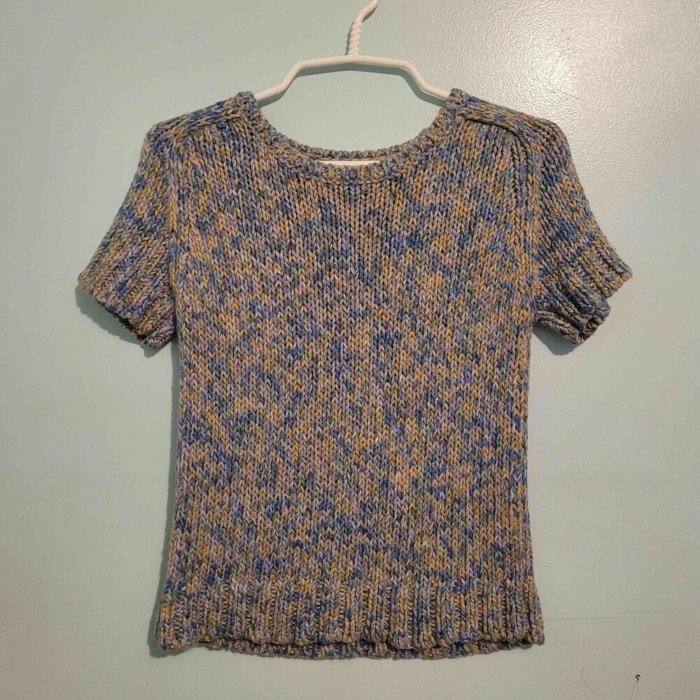 VTG 80s Banana Republic Wool Blend Marled Knit Sweater Made in Canada Womens M